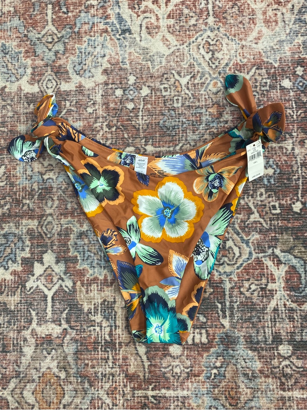 Aerie NWT floral tie sides cheekiest bikini bottom L beach summer pool vacation